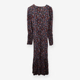 Navy floral ditsy print v-neck dress