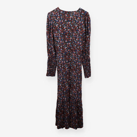 Navy floral ditsy print v-neck dress