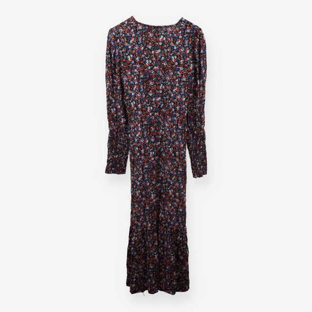 Navy floral ditsy print v-neck dress