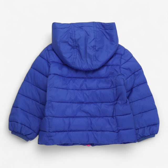 Puffer coat blue with floral lining 