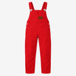Bright Cherry Red 100% Cotton Corduroy Bib Adjusta
