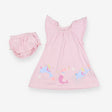 Pink striped mermaid dress with bloomers