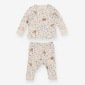 Long sleeved pyjamas with honey bear woodland