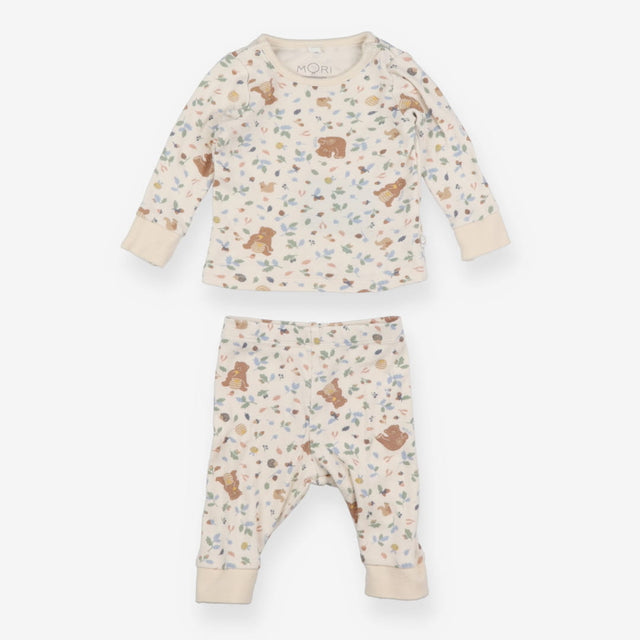 Long sleeved pyjamas with honey bear woodland