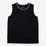 Crewcuts Vest Top Black with Green Neckline