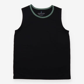Crewcuts Vest Top Black with Green Neckline