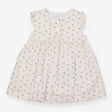 White floral dress with button front
