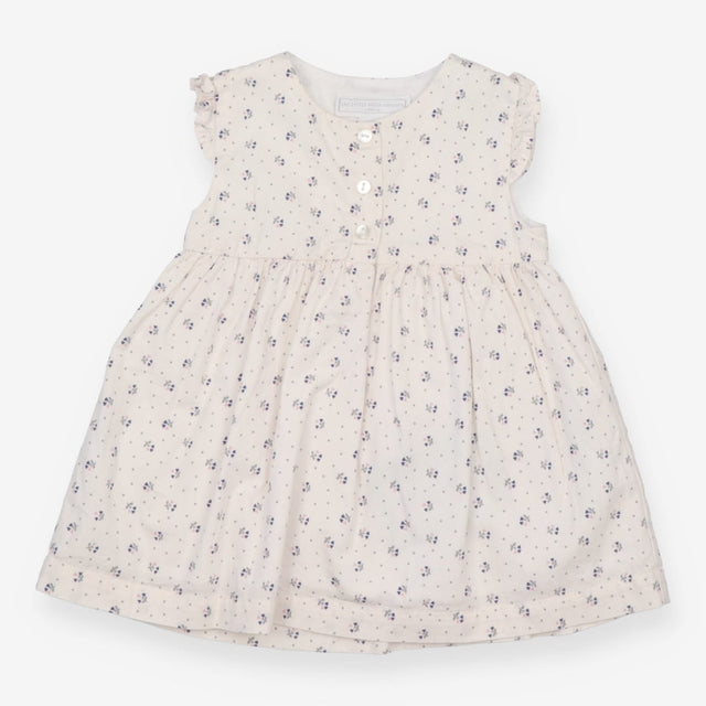 White floral dress with button front