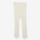 baby Tights Cream Ribbed