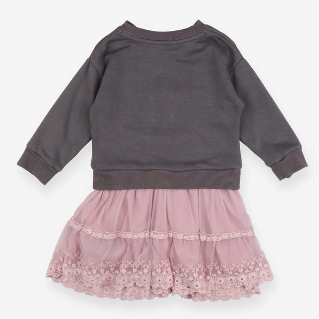 Dress swan grey top pink skirt 