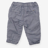 Trousers small blue white check navy lining