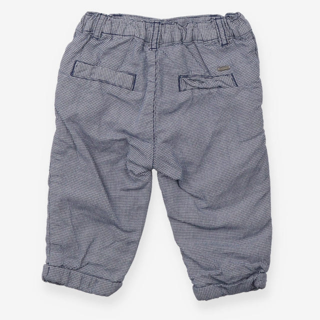 Trousers small blue white check navy lining