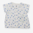 Cotton Gauze Shirt White with Blue and Yellow Boat