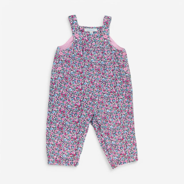 Cord dungarees pink ditsy floral 