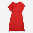 Maternity Dress Red Tie Waist Short Sleeve