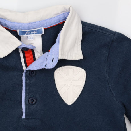 Rugby Shirt Long Sleeve Navy and Blue Stripe