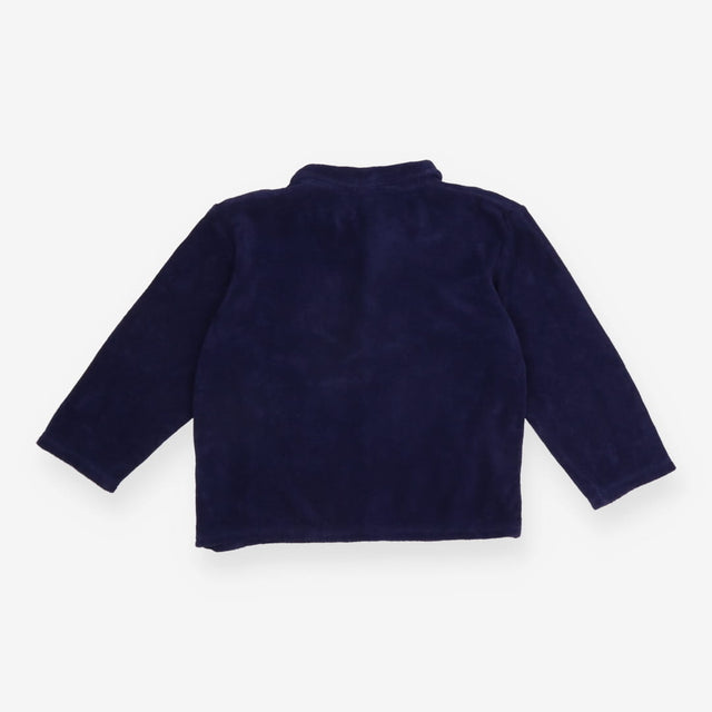 Tee LS blue collar towelling