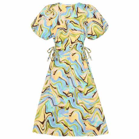 Midi Dress Multicolour Abstract Print