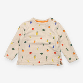 Tee with Veggies and Fruits Print