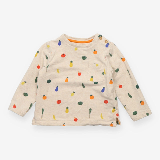 Tee with Veggies and Fruits Print