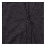 Charcoal Grey 100% Merino Wool Fine Knit Open Fron
