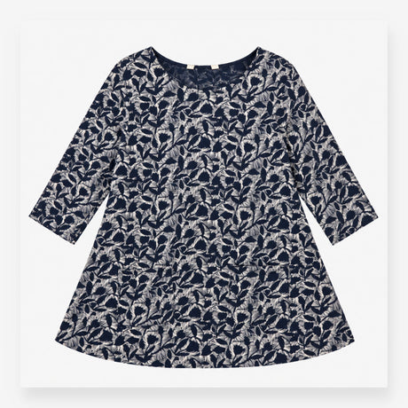 Tunic Top Navy Leaf Print Cotton Modal