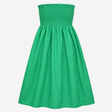 Shirred Bandeau Midi Dress Bright Green Pure Cotto