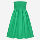 Shirred Bandeau Midi Dress Bright Green Pure Cotto