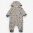 Sleepsuit Oatmeal Stripe Animal Friends Bear Ear H