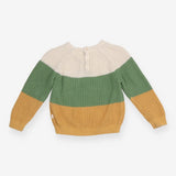 Jumper Knit Block Cream, Green and Yellow