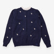 Navy Floral Embroidered Broderie Collar Jumper