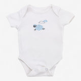 Bodysuit white with blue sheep