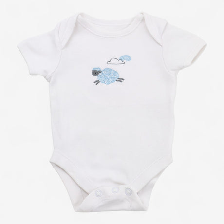 Bodysuit white with blue sheep