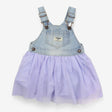 Dress Pinafore Denim with Purple Sparkle Tulle Ski