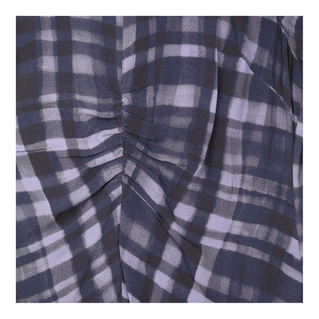 Midi Dress Navy Painted Check Fit And Flare