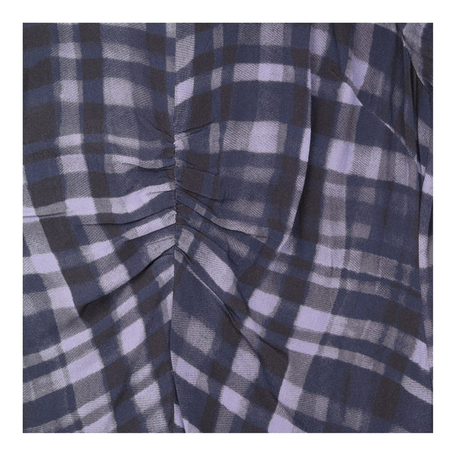 Midi Dress Navy Painted Check Fit And Flare