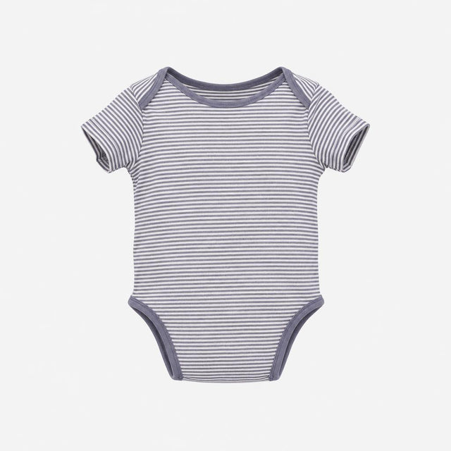 Bodysuit Navy Striped Embroidered Zebra