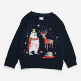 Sweater navy polar bear reindeer