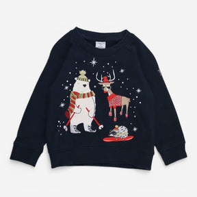 Sweater navy polar bear reindeer