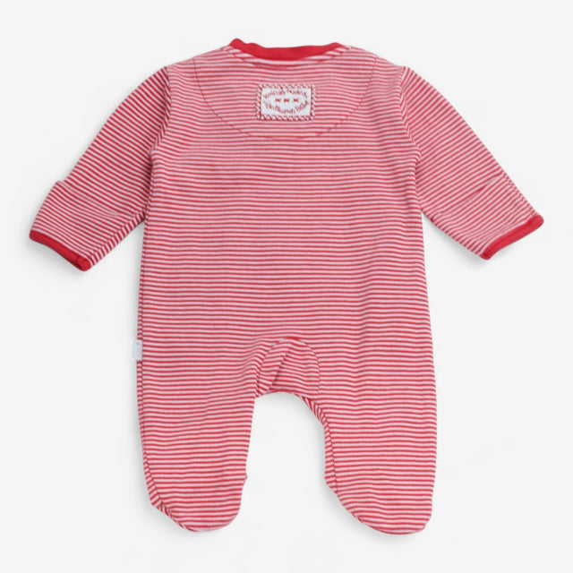 Sleepsuit Christmas Zipped Red Stripe Santas L