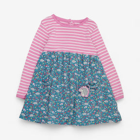 Pink Stripe Hedgehog Jersey Dress