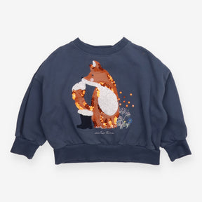 Sweatshirt blue fox sequins