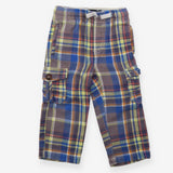 Trousers pull on combat blue grey yellow check