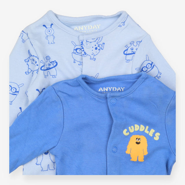 Sleepsuits Blue Monster 2-Pack