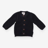 Crochet Knit Cardigan Navy