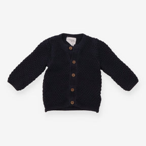Crochet Knit Cardigan Navy