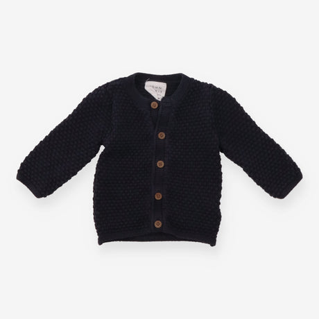 Crochet Knit Cardigan Navy