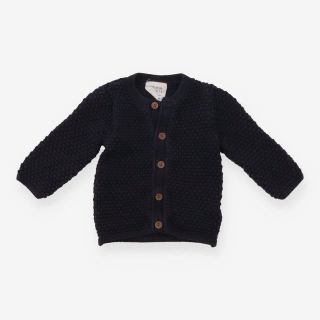 Crochet Knit Cardigan Navy