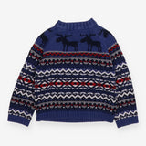 Knit fair isle festive moose sweater