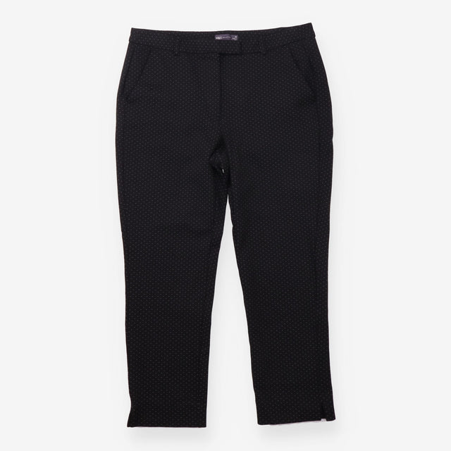 Polka Dot Slim Fit Trousers Black